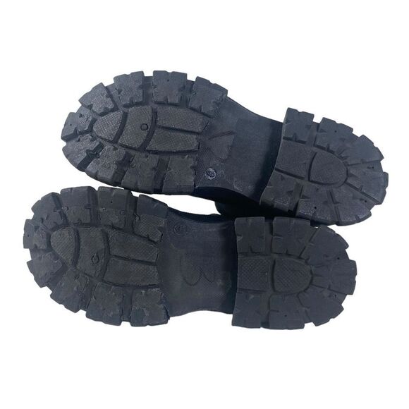 Wild Diva 6 black booties with stretchy mesh sock combat style lug soles - Picture 7 of 7